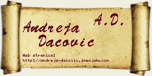 Andreja Dacović vizit kartica